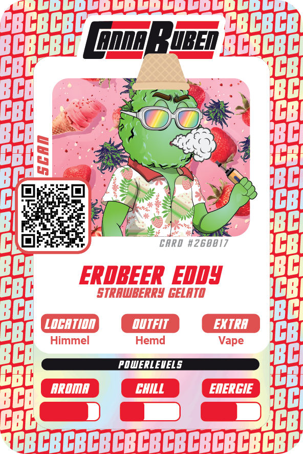 Sammelkarte Erdbeer Eddy